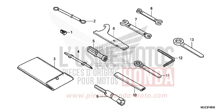 ATTREZZI per CBR500R ABS ROSS WHITE (NH196) del 2014